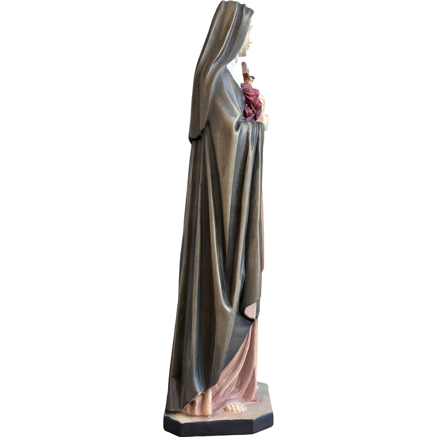 Statue of Saint Thérèse of Lisieux in hand-carved and hand-painted wood
