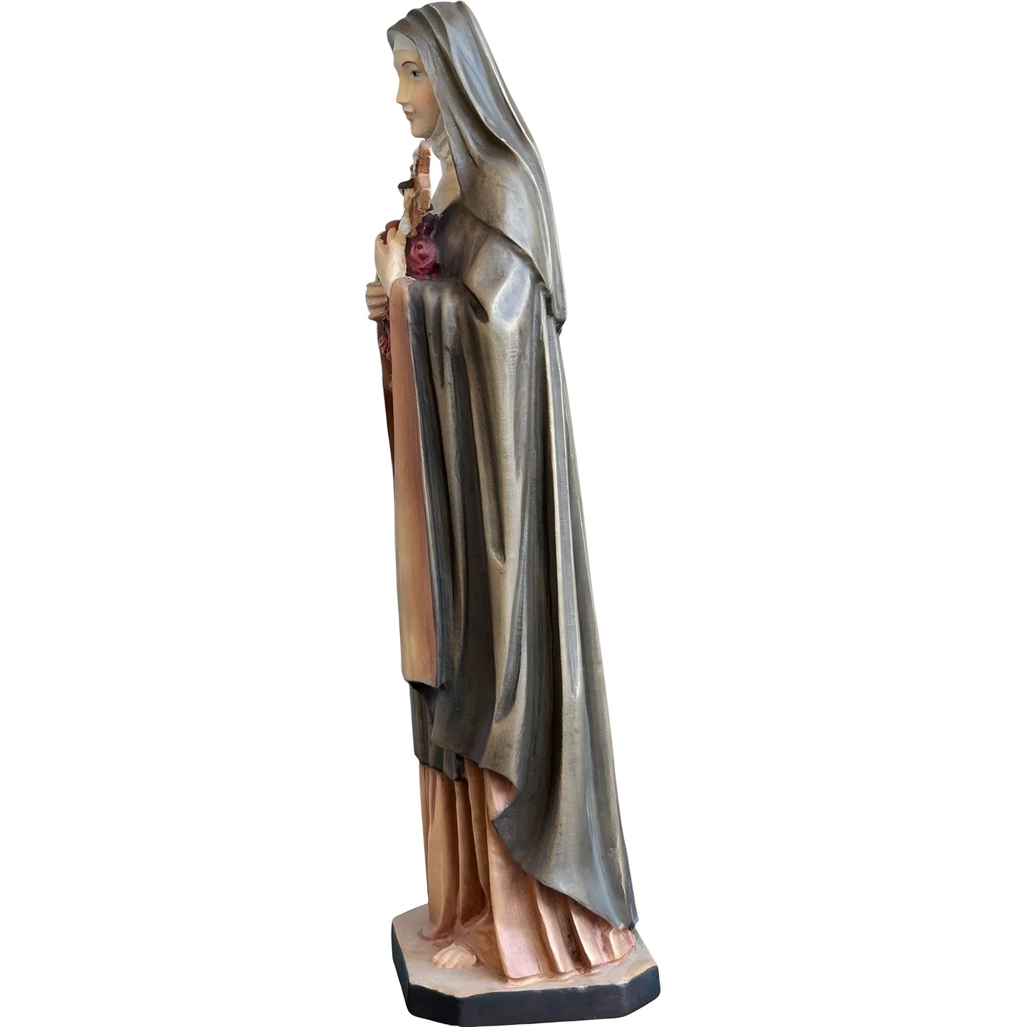 Statue of Saint Thérèse of Lisieux in hand-carved and hand-painted wood