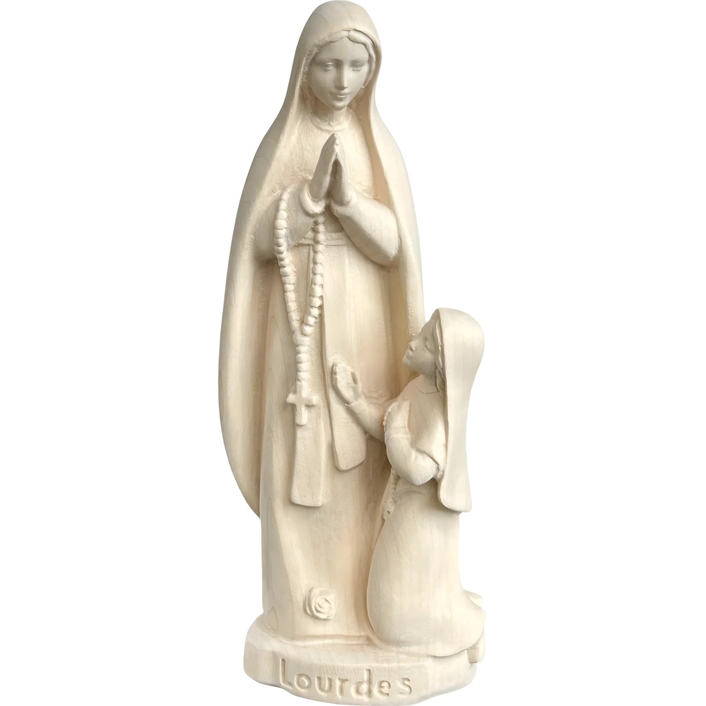 Statue of Our Lady of Lourdes with Saint Bernadette in Wood, Val Gardena