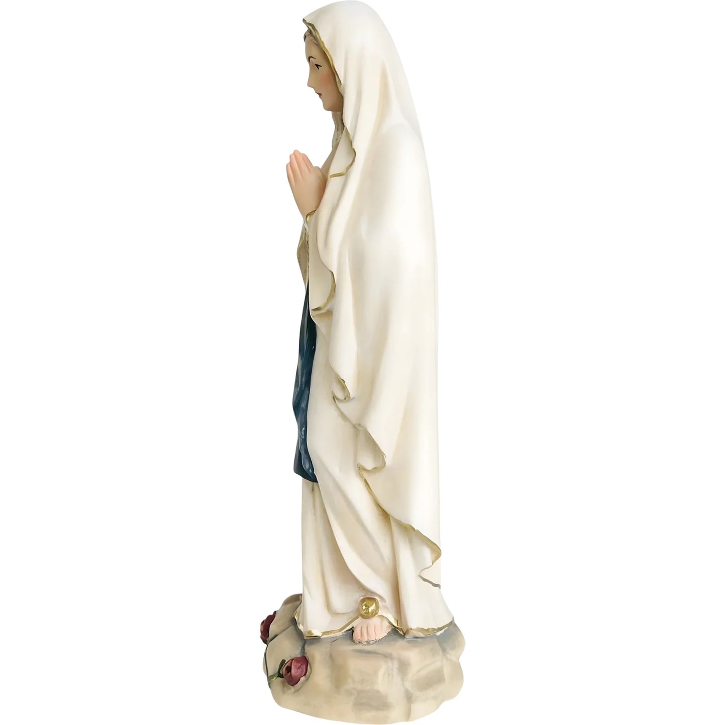 Hand-Carved Wooden Statue of Our Lady of Lourdes in Val Gardena