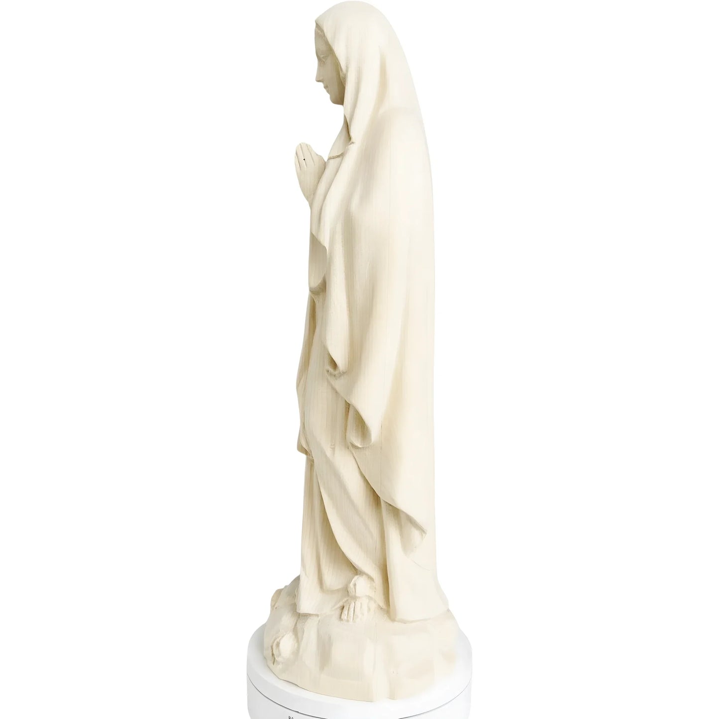 Hand-Carved Wooden Statue of Our Lady of Lourdes in Val Gardena