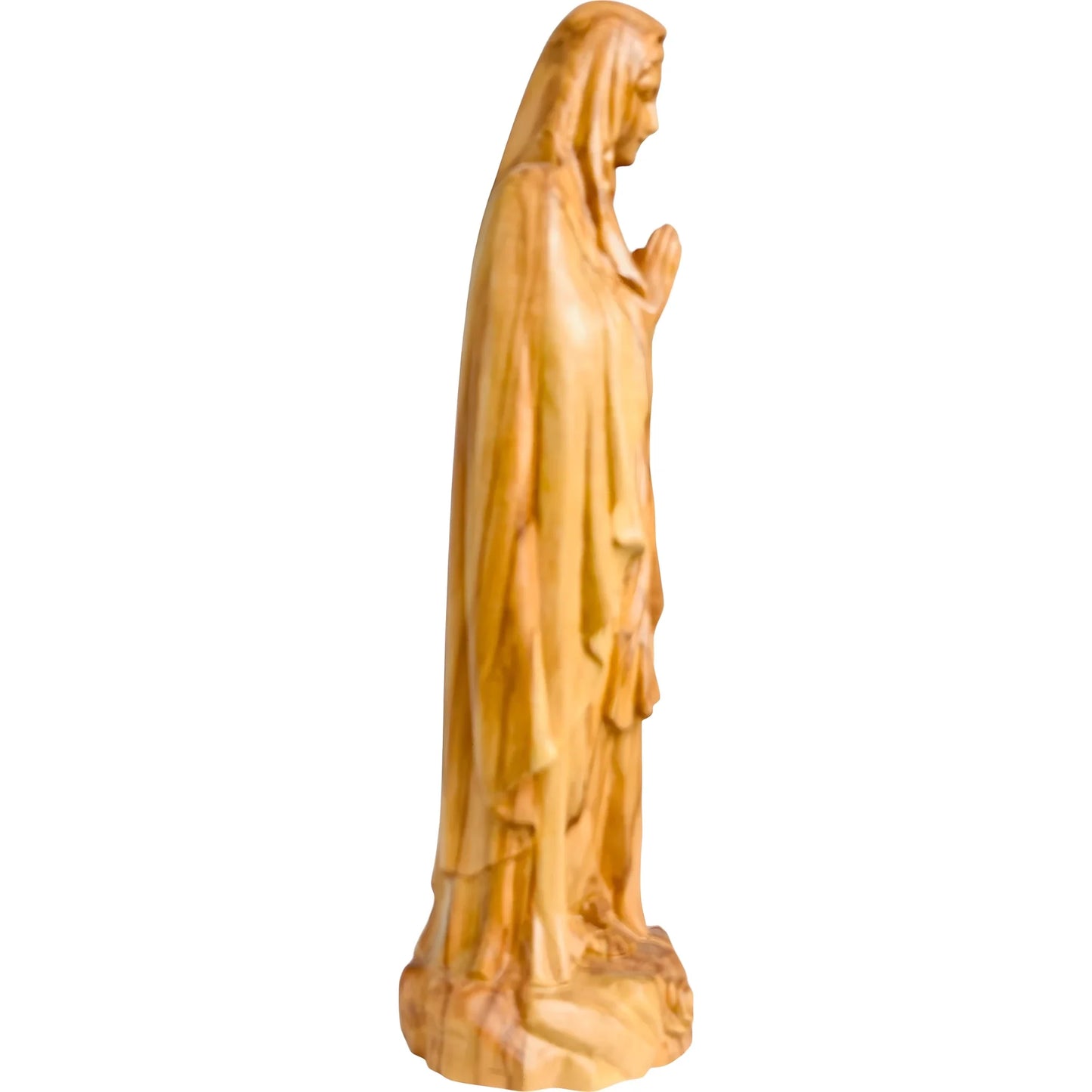 Hand-Carved Wooden Statue of Our Lady of Lourdes in Val Gardena