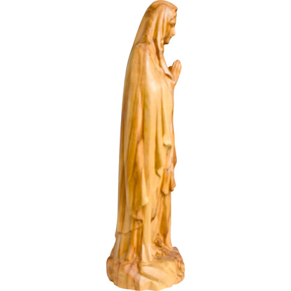 Hand-Carved Wooden Statue of Our Lady of Lourdes in Val Gardena