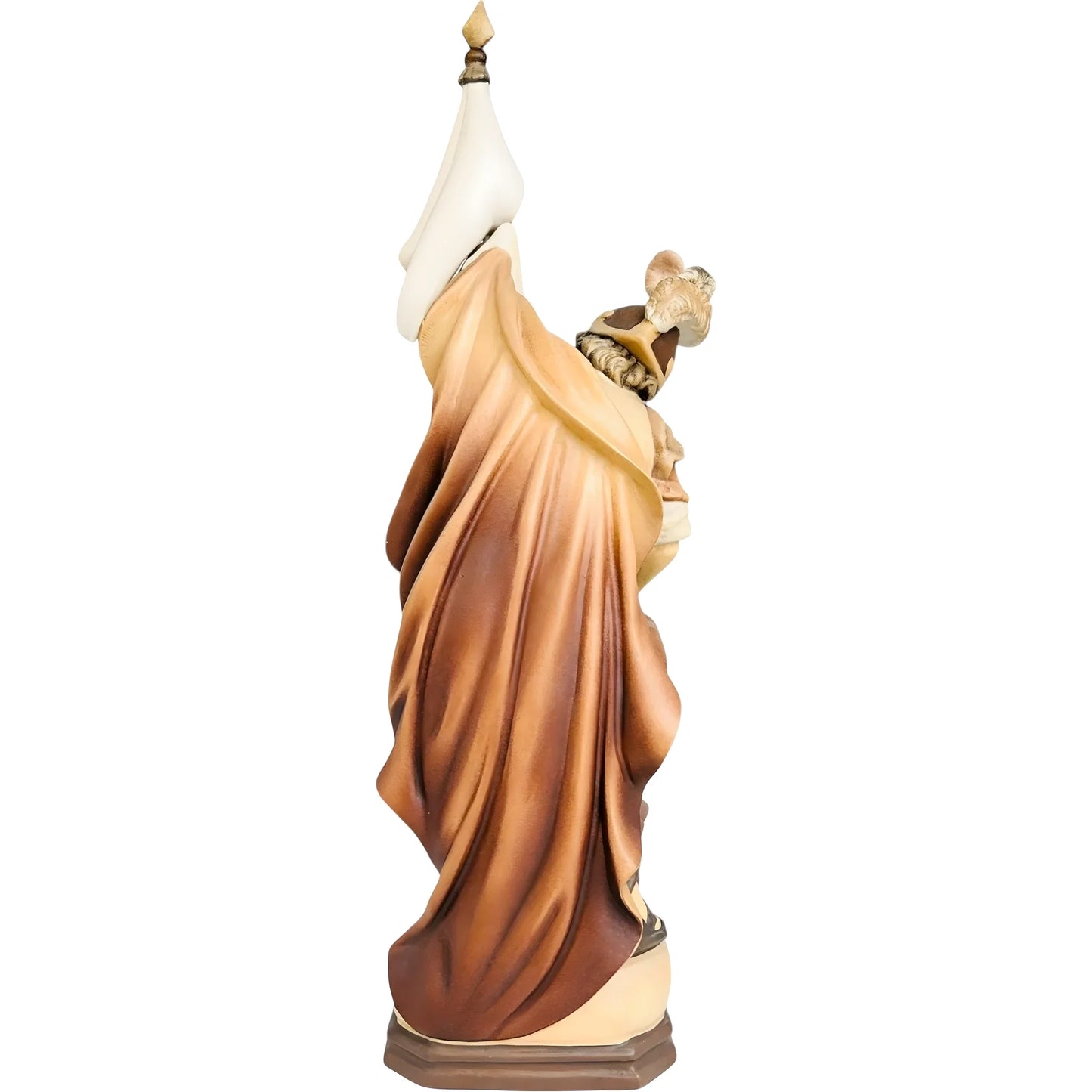 Hand-Carved Wooden Saint Florian Statue from Val Gardena