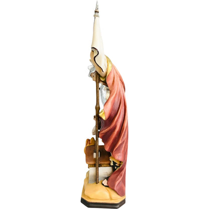 Hand-Carved Wooden Saint Florian Statue from Val Gardena