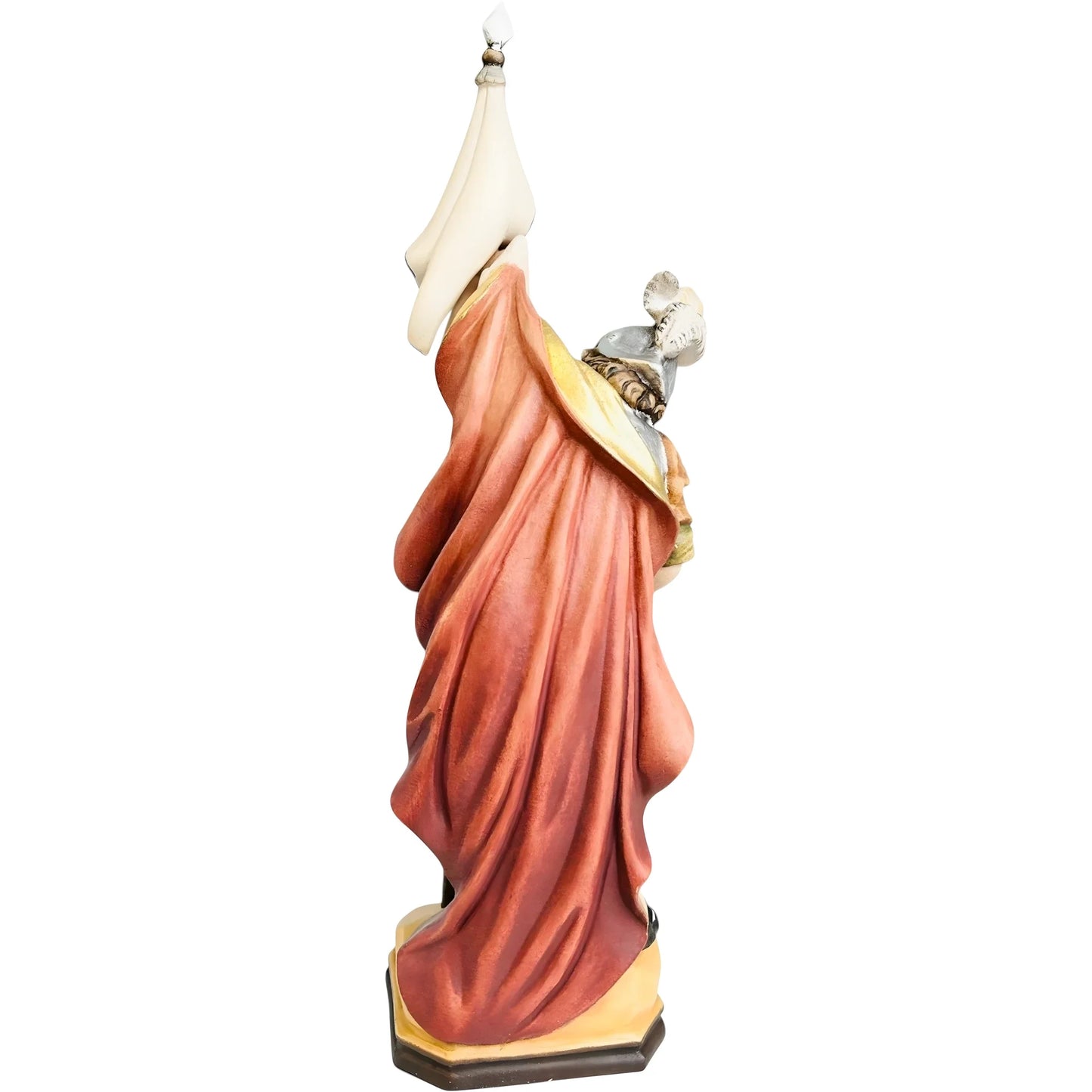 Hand-Carved Wooden Saint Florian Statue from Val Gardena