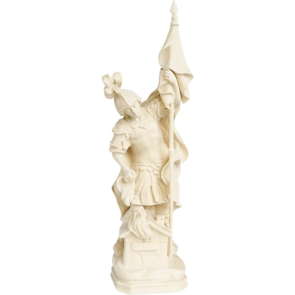 Hand-Carved Wooden Saint Florian Statue from Val Gardena