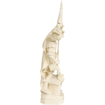 Hand-Carved Wooden Saint Florian Statue from Val Gardena