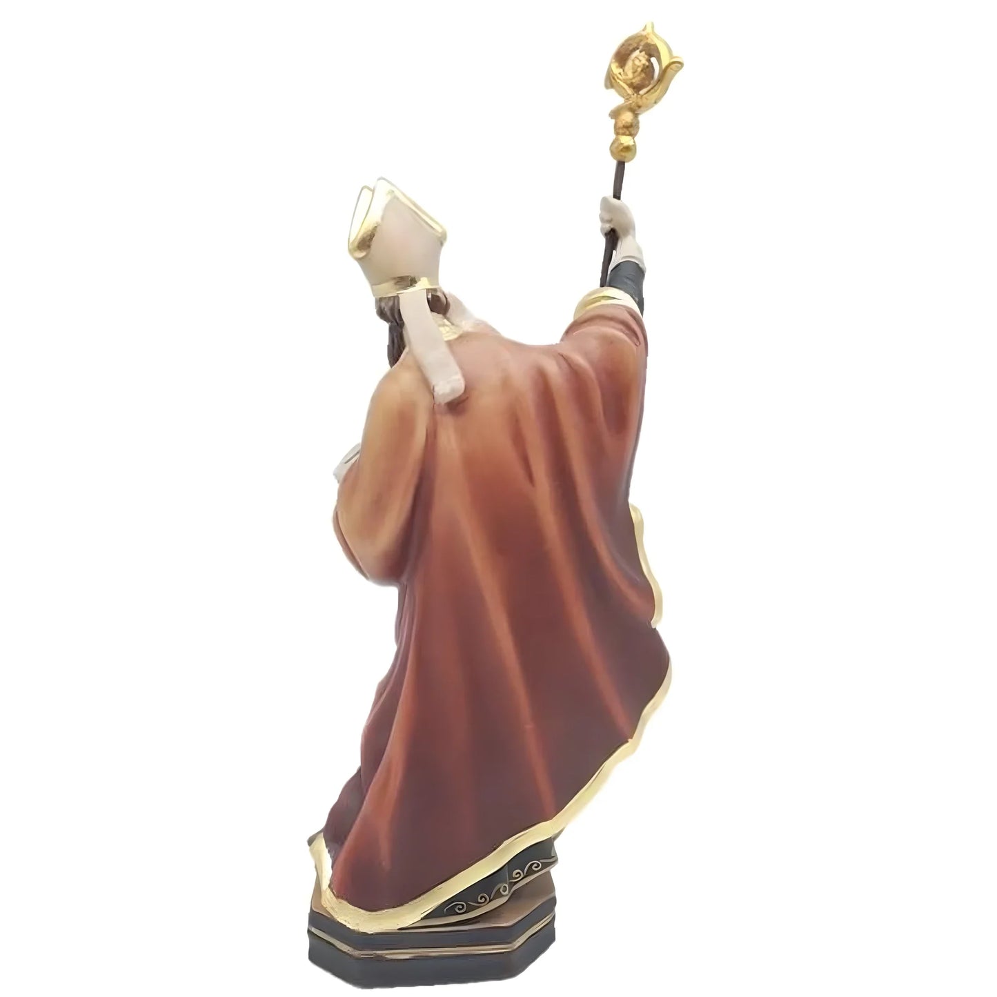 Saint Albinus Bishop statue in polychrome wood - Artistic Carving Val Gardena