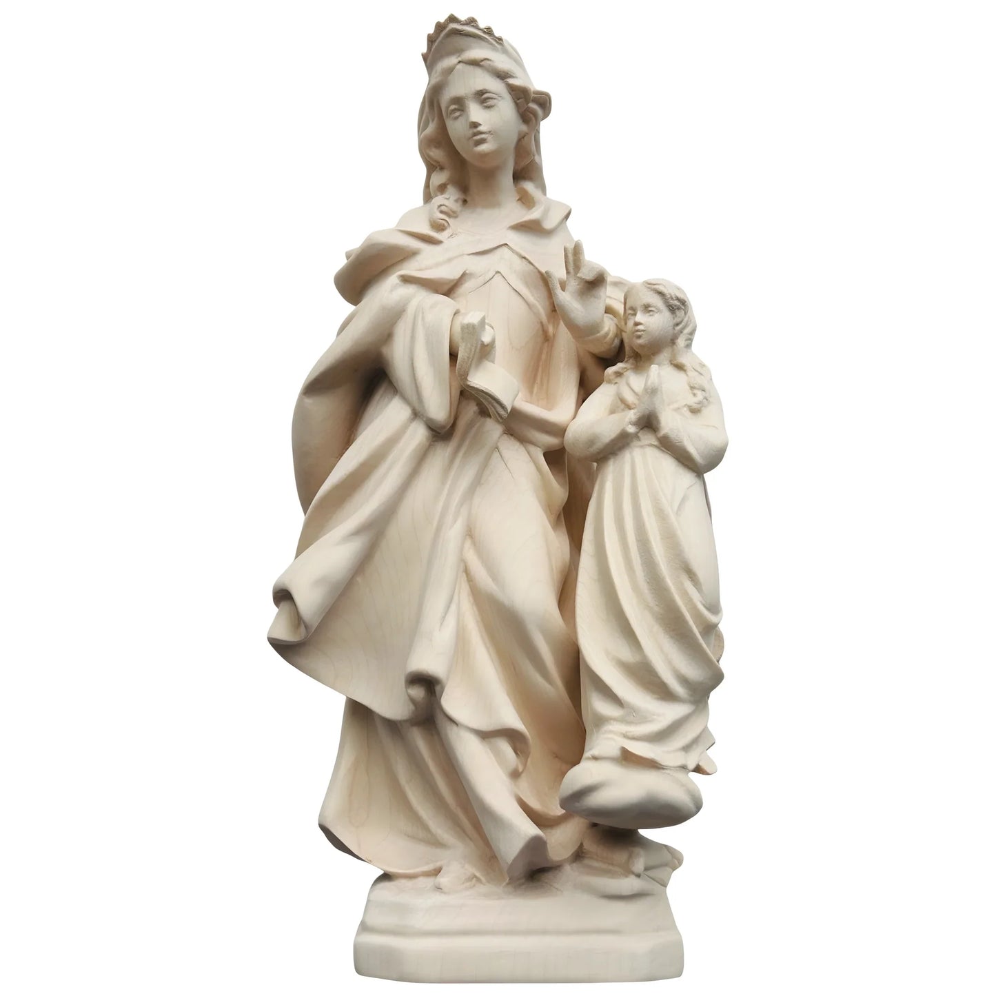Polychrome Wood Statue of Saint Anne with Baby Mary