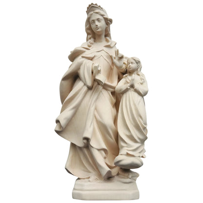 Polychrome Wood Statue of Saint Anne with Baby Mary