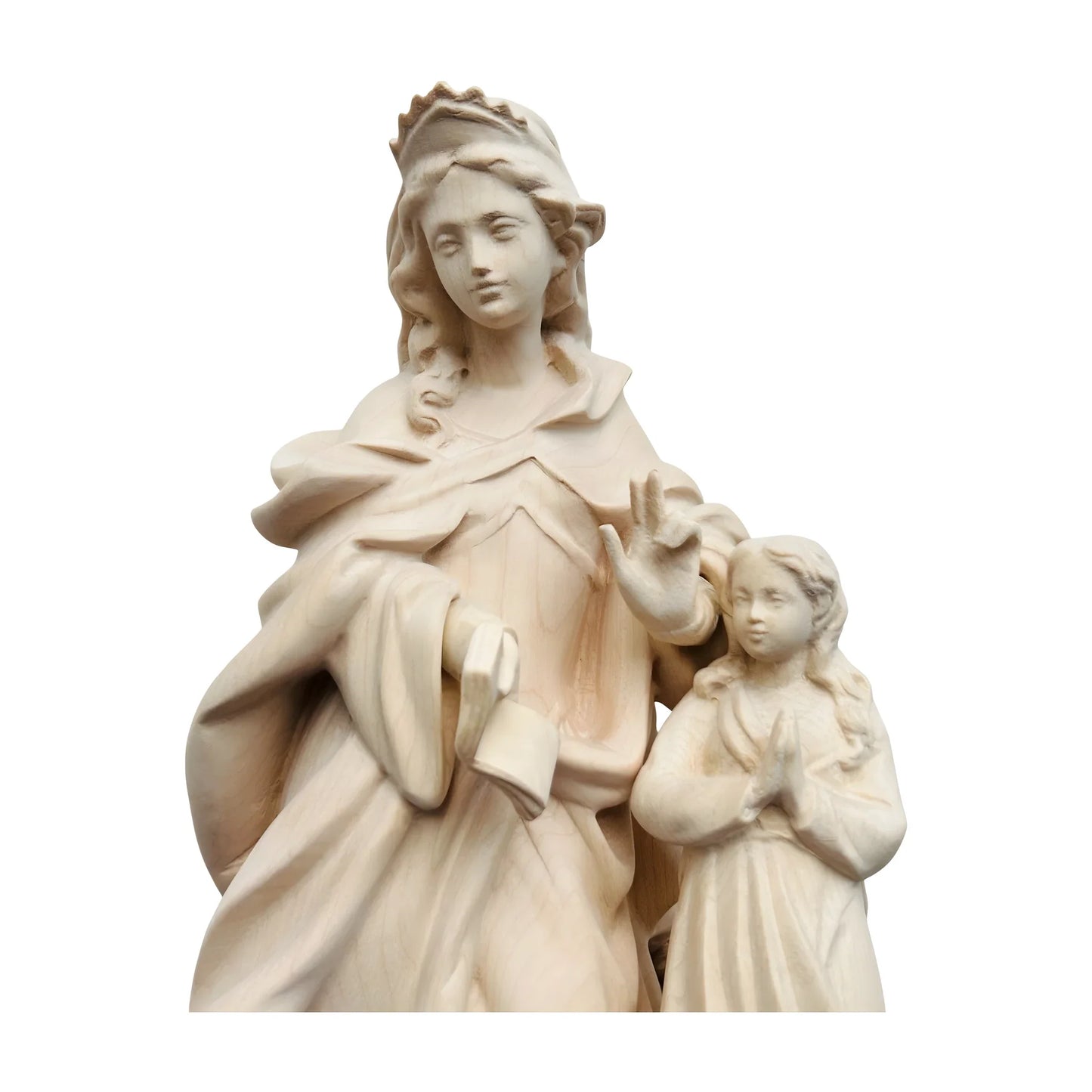 Polychrome Wood Statue of Saint Anne with Baby Mary