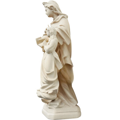 Polychrome Wood Statue of Saint Anne with Baby Mary