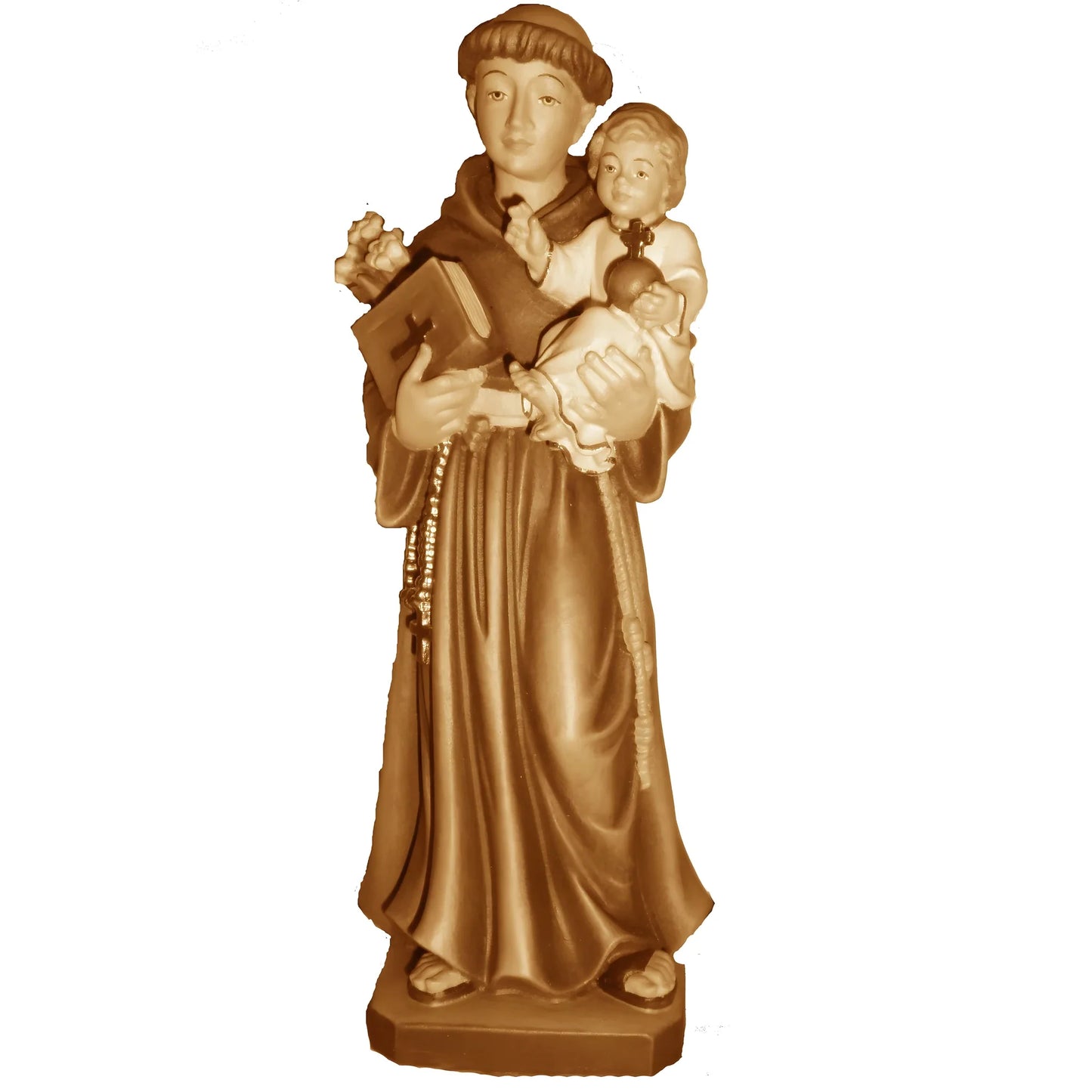 Saint Anthony of Padua and Infant Jesus statue carved in wood