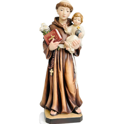 Saint Anthony of Padua and Infant Jesus statue carved in wood