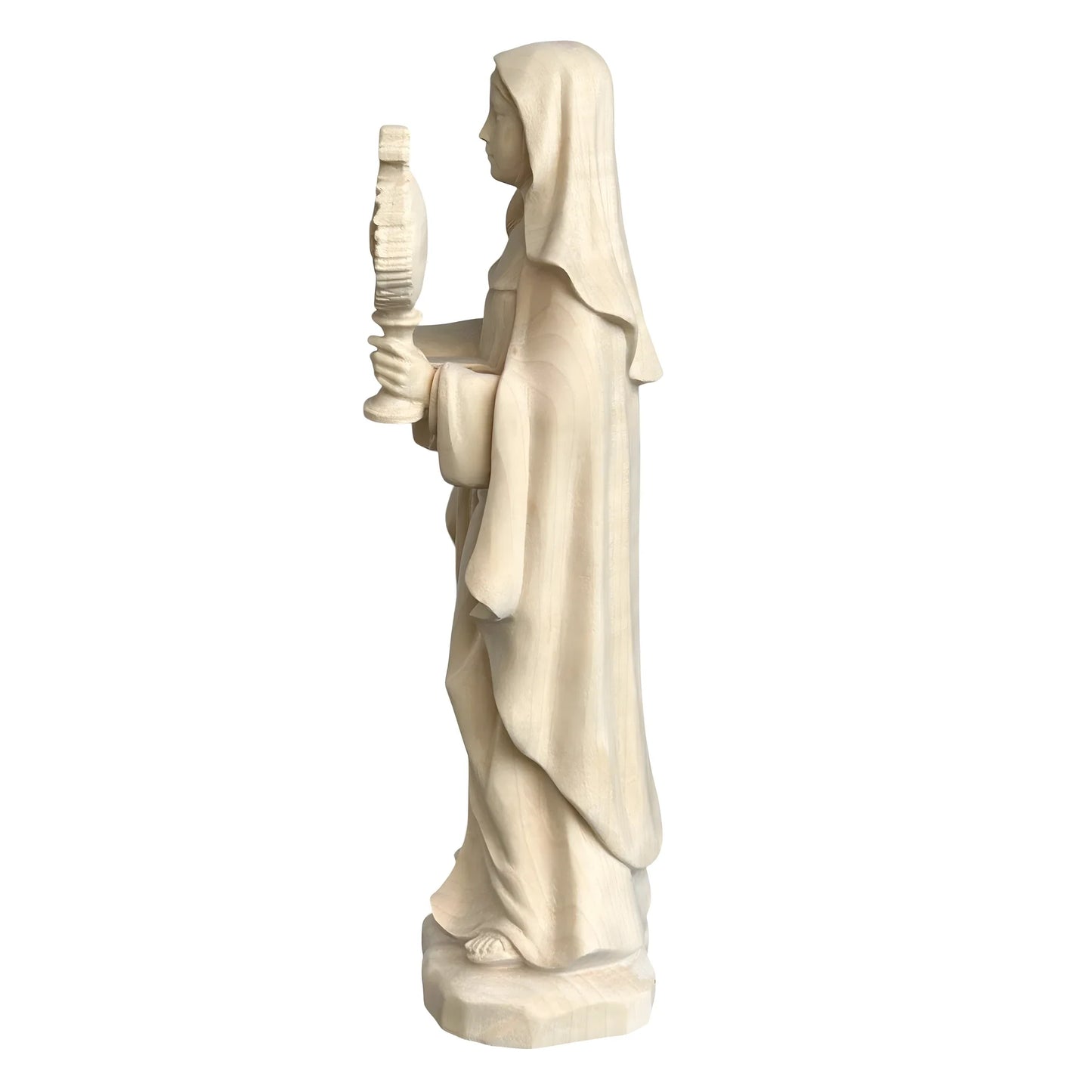 Statue of Saint Clare of Assisi with Monstrance in Wood Carved in Val Gardena