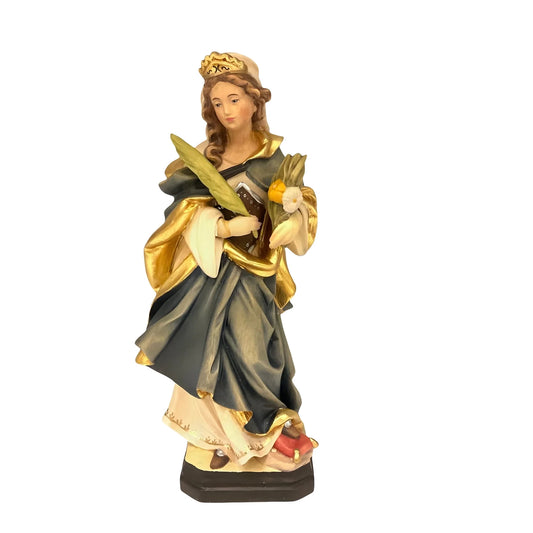 Saint Dorothy Statue in Hand-Carved Wood - Val Gardena Crafts