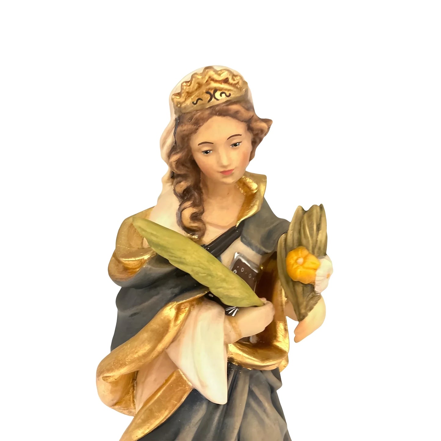 Saint Dorothy Statue in Hand-Carved Wood - Val Gardena Crafts