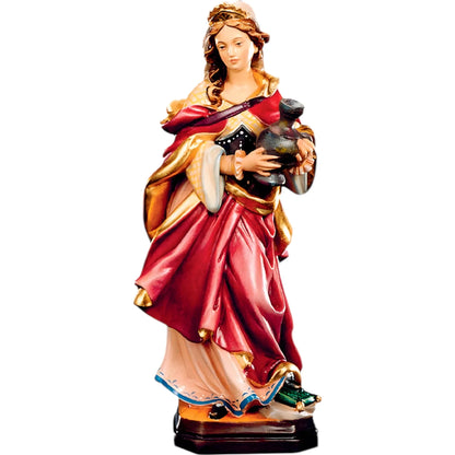 Carved Wooden Statue of Saint Mary Magdalene - Val Gardena Craftsmanship