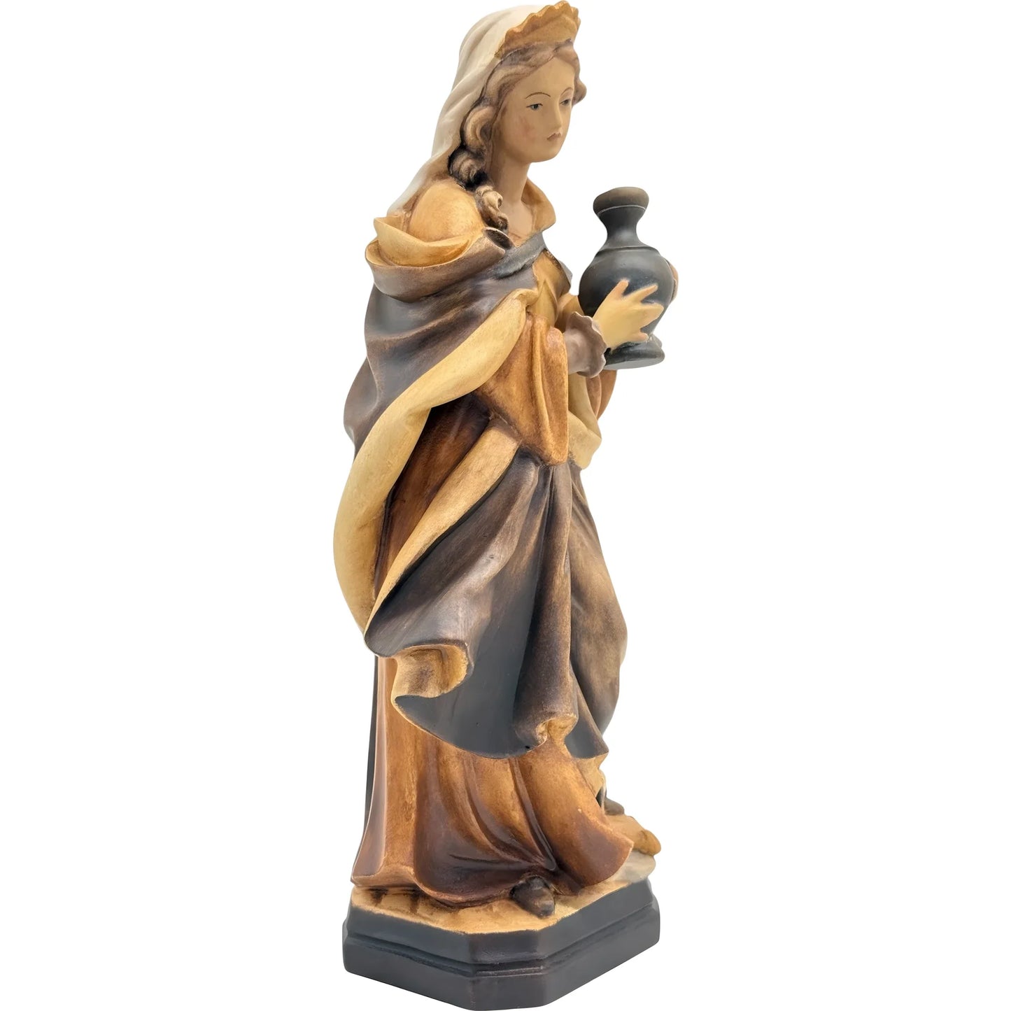 Carved Wooden Statue of Saint Mary Magdalene - Val Gardena Craftsmanship