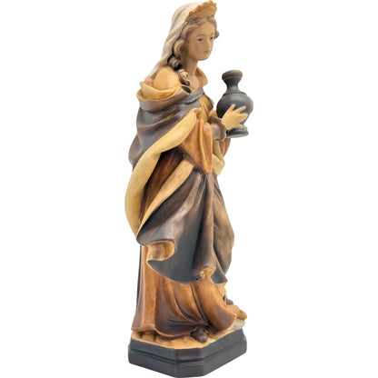 Carved Wooden Statue of Saint Mary Magdalene - Val Gardena Craftsmanship