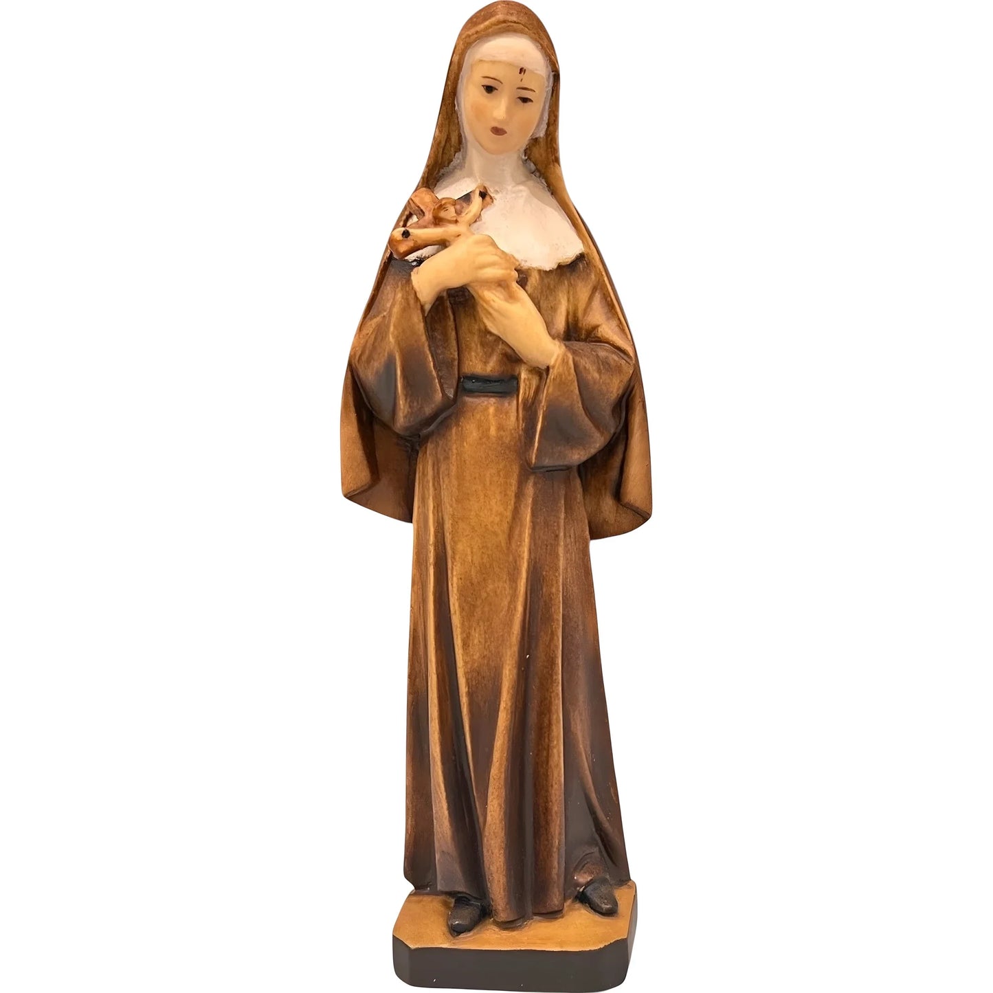 Hand-Carved Wooden Statue of Saint Rita of Cascia from Val Gardena