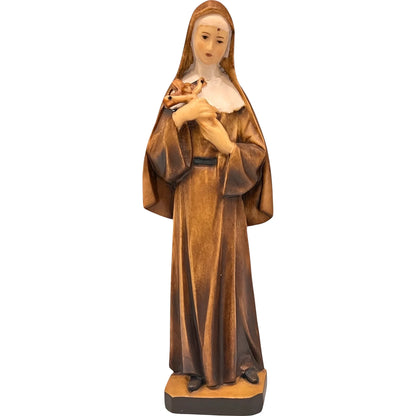 Hand-Carved Wooden Statue of Saint Rita of Cascia from Val Gardena