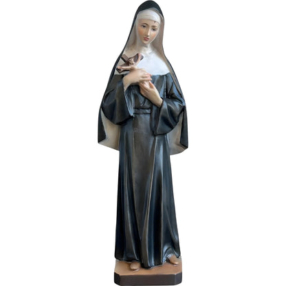 Hand-Carved Wooden Statue of Saint Rita of Cascia from Val Gardena