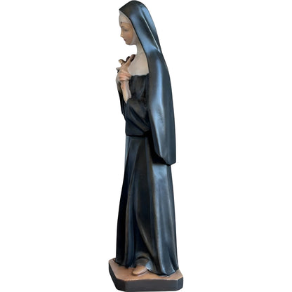 Hand-Carved Wooden Statue of Saint Rita of Cascia from Val Gardena