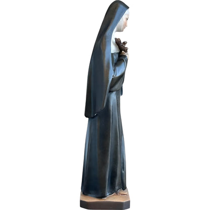 Hand-Carved Wooden Statue of Saint Rita of Cascia from Val Gardena