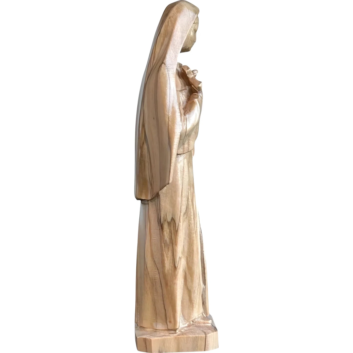 Hand-Carved Wooden Statue of Saint Rita of Cascia from Val Gardena