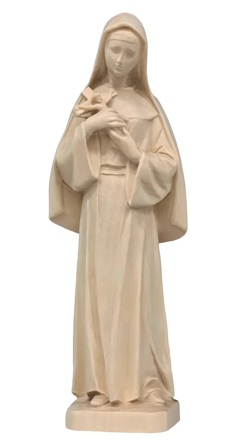 Hand-Carved Wooden Statue of Saint Rita of Cascia from Val Gardena