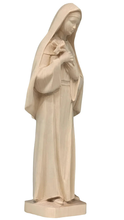 Hand-Carved Wooden Statue of Saint Rita of Cascia from Val Gardena
