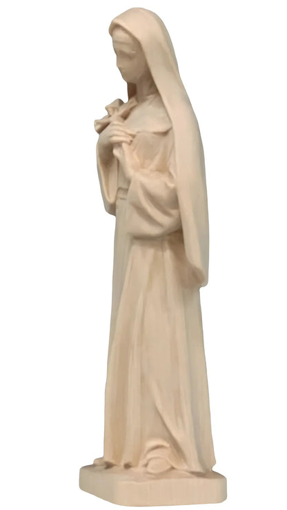 Hand-Carved Wooden Statue of Saint Rita of Cascia from Val Gardena