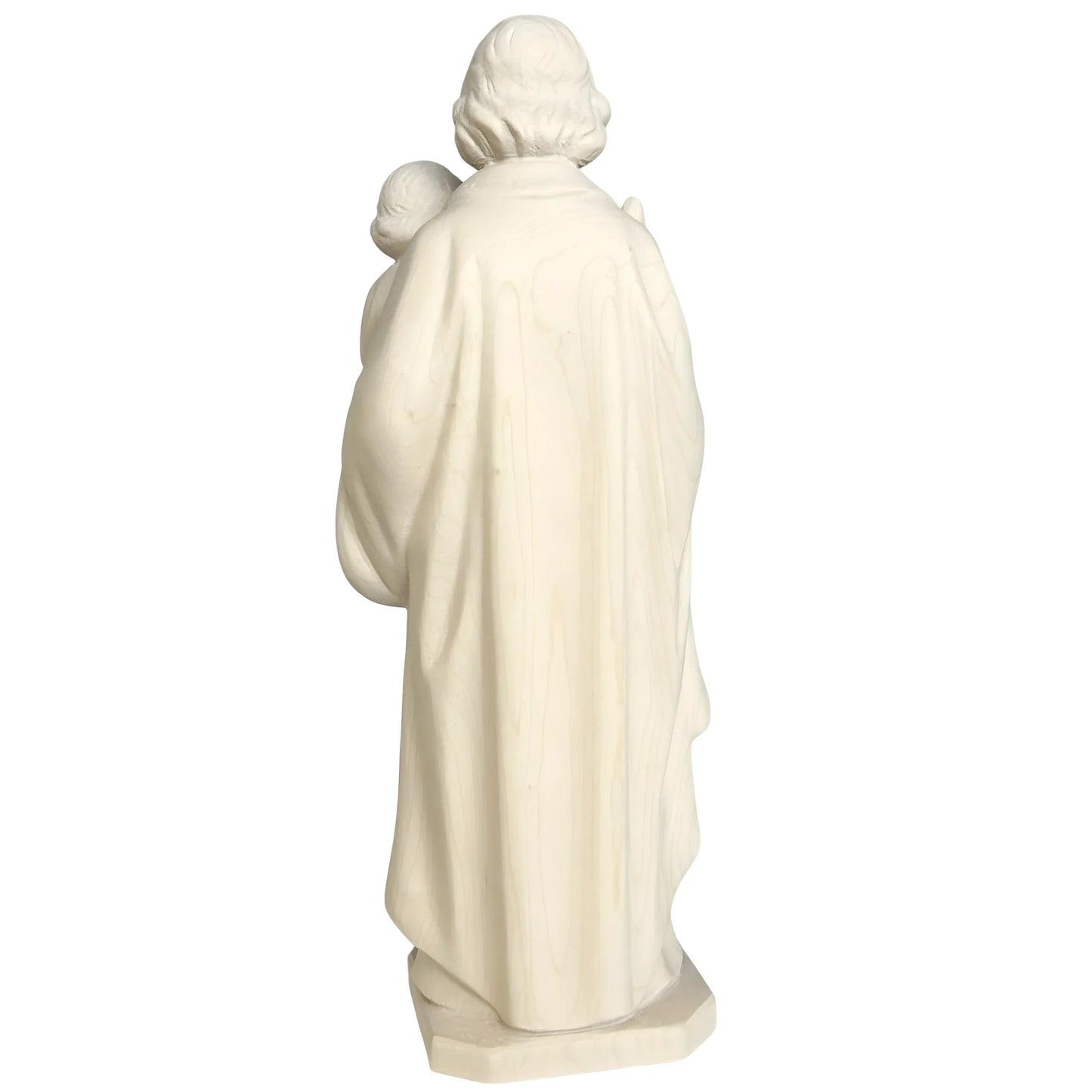 Wooden Statue Saint Joseph with Child Jesus and the Polychrome Lily