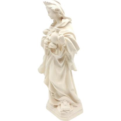 Wooden Statue Saint Elizabeth of Hungary, Handicraft Sculpture Val Gardena