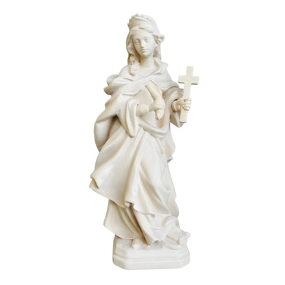 Wooden Statue Saint Margaret, Hand Carved and Painted in Val Gardena