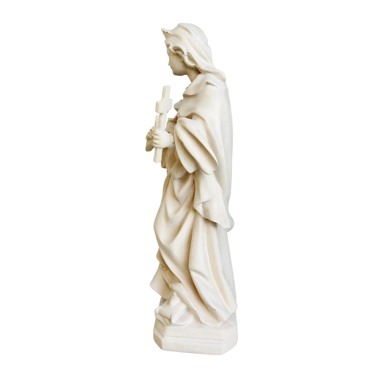 Wooden Statue Saint Margaret, Hand Carved and Painted in Val Gardena