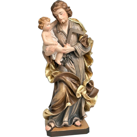 Wooden Statue of Saint Joseph with Child