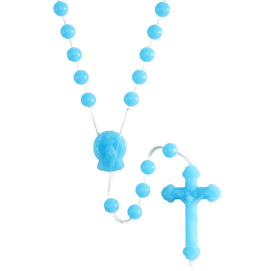 Rose-Scented Blue Cord Rosary