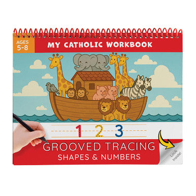 My Catholic Workbook - Grooved Tracing Shapes & Numbers