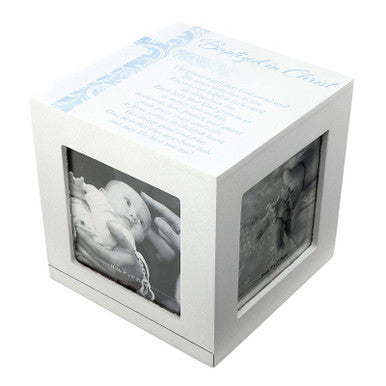 Baptism Photo Keepsake Box in Blue