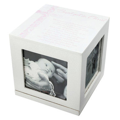 Baptism Photo Keepsake Box in Pink