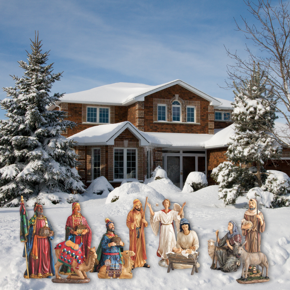 The Real Life Nativity 12 Piece Outdoor Set