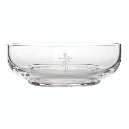 Engraved Cross Glass Chalice & Bowl Set