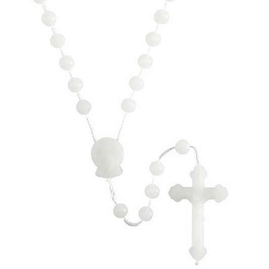 Rose-Scented White Cord Rosary