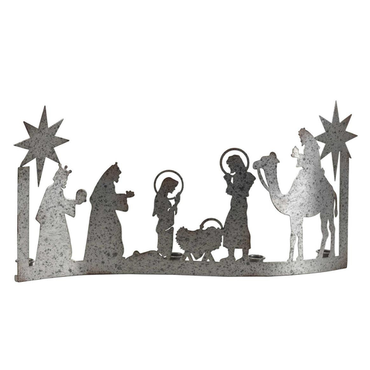 Silhouette Twist Nativity Advent Candleholder