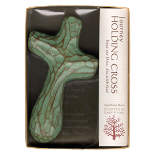 Patina Bronze Journey Holding Cross