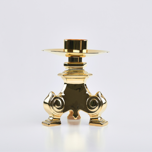 Single Altar Candlestick Baroque Base