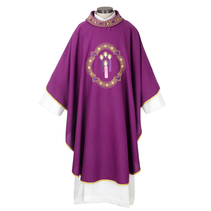 Advent Chasuble with Embroidered Collar